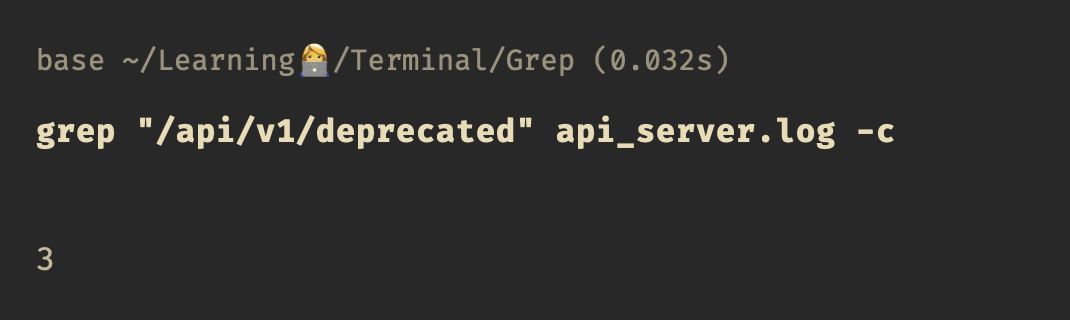 -c in Grep